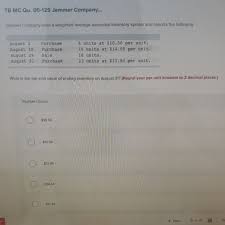 Solved Tb Mc Qu 05 125 Jammer Company Jammer Company Chegg Com