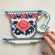 Susanne Randers Denmark On Instagram Fancy A Cup Of Tea This Is The Most Beautiful Hama Beads Cup I Perler Bead Art Perler Beads Designs Hama Beads Design
