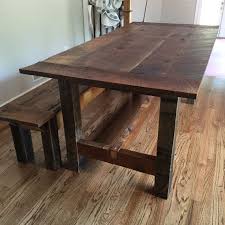 This Rugged And Elegant Reclaimed Wood Farm Table Is Carefully Handmade Right Here On The Avf From 100 Ye Dining Table Wood Sofa Table Farmhouse Dining Table