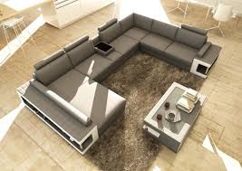 Stylish Design Furniture Divani Casa 5080 Grey And White Leather Sectional Sofa W Coffee Table 3 54 Leather Sectional Sectional Sofa Leather Sectional Sofa