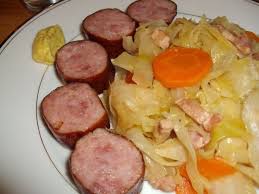 Chou Blanc Braise Aux Lardons Et Saucisses Fumees Si La Cuisine M Etait Contee Recette Chou Chou Blanc Chou Braise