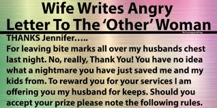 Wife Writes Angry Letter To The Other Woman Other Woman Lettering Angry