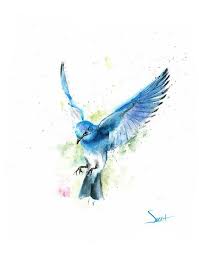 Blue Bird Print Bird Print Flying Bird Art Blue Bird Etsy Blue Bird Art Flying Bird Art Bird Art