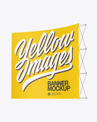 Download Banner Mockup In Outdoor Advertising Mockups On Yellow Images Object Mockups Yellowimages Mockups