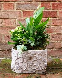 This is a perfect example of a garden project that is beautiful yet inexpensive. Oval Indoor Concrete Planter Pollen Floristry Ltd Oakham Rutland