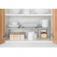 Seville Classics Iron Slat Expandable Kitchen Counter And Cabinet Shelf Satin Pewter Kitchen Shelves Organization Shelf Organization Kitchen Cabinet Shelves