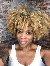 Lovely dark skin and bright blond hair. Best Guide For Black Women With Natural Hair How To Care For Curly Hair More Natural Hair Styles Blonde Natural Hair Natural Dark Hair