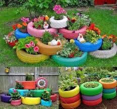 Recycling Pneus En Jardinieres Decoration Jardin Jardinage Deco