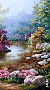I make most of my characters out of modeling clay. Sung Kim C C C Crystal Waters Nature Art Painting Landscape Paintings Beautiful Nature Wallpaper