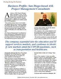 Business Profile: San Diego-based ASL Project Management Consultants
