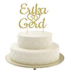 Einladungskarten zum geburtstag exklusiv gestalten! Cake Topper Goldene Hochzeit Herz 50 Personalisiert Gold Glitzer