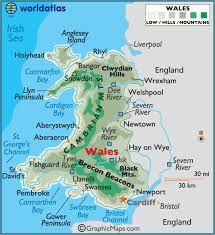 Wales Large Color Map Wales England Wales Map Wales