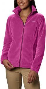 Columbia Womens Benton Springs Classic Fit Full Zip Soft Fleece Jacket Fuchsia M
