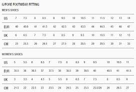 G Fore Shoes Size Chart