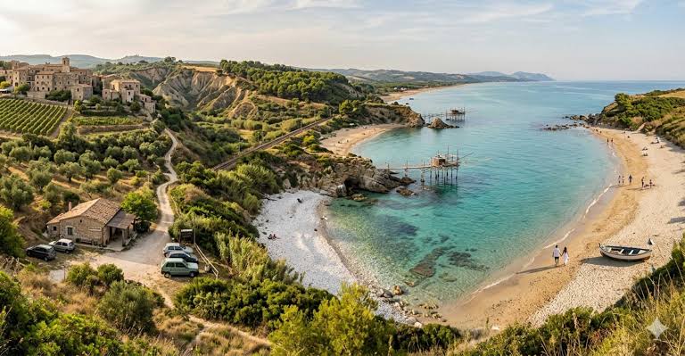 Costa italiana ideale per vivere a basso costo, AI generated