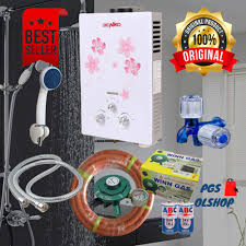 6,1 kg kapasitas air panas : Water Heater Pemanas Air Kamar Mandi Gas Niko Lengkap Putih Shopee Indonesia