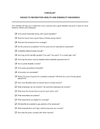 For example, suppose you're seeking $10,000 per month in coverage benefits. Checklist Health And Disability Insurance Template By Business In A Box