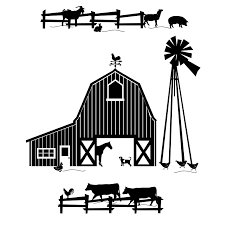 Barn Farm Animals Clipart Black And White Vintage Tractor Clipart Google Search Custom Vinyl Wall Art Farm Scene Farm Wall Decals
