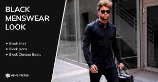 Whether for a winery weekend of a casual dinner, they're the ultimate shoe when it comes to style and versatility. Black Menswear Combination Black Shirt Black Jeans Black Boots Men S Vector