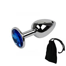 Plug Joia Anal Azul Inox Dilatador Anus Medio Cu Orgasmo Sexo Prazer Unisex  - Mundo LGBT