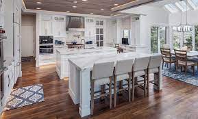 The sleek, environmentally friendly kitchen island is made from reclaimed douglas fir. Double Kitchen Island Transitional Kitchen Denver By Yk Stone Center Inc Houzz