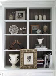 Beadboard Back Upper Kitchen Cabinet Idea With Open Upper And Lower Shelves And Doors In The Middle Deeper Shelves A M Bookcase Decor Bookcase Diy Bookcase