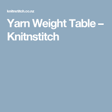 Yarn Weight Table Knitnstitch Size Charts Types Of