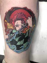 New Demon Slayer Tattoo Done By Logan Mcgibbony At Envisions Ink In Conway Ar Slayer Tattoo Tattoos Anime Tattoos
