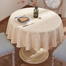 Tablecloths are a great way to decorate your table for the holidays. Round Vinyl Tablecloths Easy Care Dinning Table Cover Waterproof Oil Proof Spill Proof Durable Tablecloth Beige Pu Round 60 Pricepulse