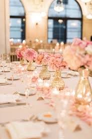 This Reception Took Place Under The World S Largest Tiffany Dome Blush Wedding Centerpieces Themed Wedding Decorations Pink And Gold Wedding