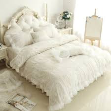 If you are decorating feminine bedroom, you should take care to use soft colors and materials, to make it pleasant and feminine. Ivory Lace Bedding Bedspread Bedroom Sets Bedding Sets Affordable Bedding Sets Romantic Bedding Sets