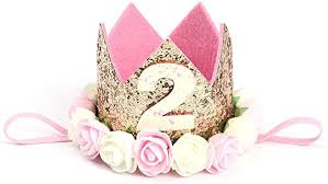Cappellino Compleanno 2 Anno Yeahibaby Fascia Tiara Neonata Con Fiori Per Decorazione Della Festa Compleanno Amazon It Giochi E Giocattoli