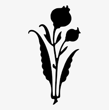 Black leafy scroll design with a white outline. Silhouette Plant Stem Black And White Leaf Flower Clip Art 396x750 Png Download Pngkit