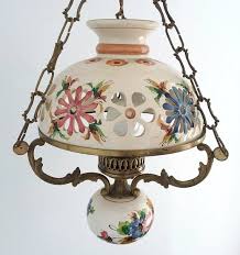 French Vintage Ceiling Light Ceramic Lampshade Home Decor Etsy Vintage Ceiling Lights Painted Lanterns Ceiling Lights