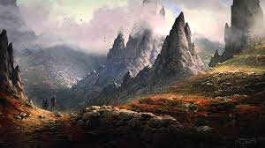 Hd Wallpaper Landscape Mountains Artwork Digital Art Fantasy Art Wallpaper Flare