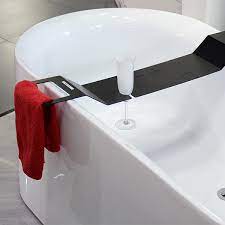 Adjustable bath tub caddy bathtub bridge tray organizer with book stand. Bath Caddy Black Eurotrend