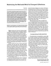 PDF) Maximizing the Motivated Mind for Emergent Giftedness