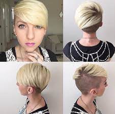 buzzcutfeed on instagram gorgeous undercut blonde pixie thanks hannahkitty ucfeed buzzcutfee styling kurzes haar kurz asymmetrische frisuren pixie haar