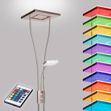 Led Deckenfluter Mit Lesearm Dimmer Rgbw Farbwechsel