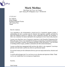 Biomedical Engineering Position Cover Letter Business Service Vepub