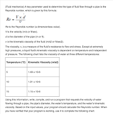 solved fluid mechanics a key parameter used to determin