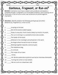 Run On Sentence Worksheet Lovely Sentences Grammar Worksheets On Fragments Run Ons And In 2020 Run On Sentences Sentence Activities Teaching Sentences