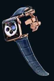 Men S Navy Blue W Gold Details Apple Watch Leather Strap Apple Watch Leather Apple Watch Bands Mens