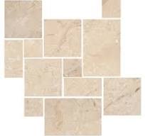 Queen Beige Tumbled Small Versailles Pattern Marble Floor ...