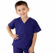 Natural Uniforms Childrens Scrub Set-Soft Touch-Role Play Costume Set (True Navy Blue, 12/14)