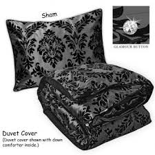 Black And Silver Damask Bedding Duvet Cover And Sham With Images Black And Silver Bedroom Damask Bedding Silver Duvet Cover