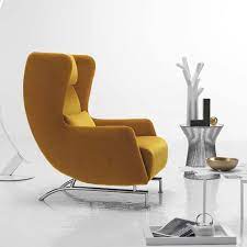 Bonobo Modern Yellow Italian Wing Back Armchair Contemporary Armchair Modern Armchair Living Room Furniture Recliner