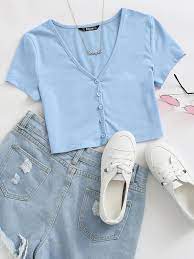 Before you make a purchase, read this shein review first (my shopping experience). Crop Top Mit Knopfen Vorn Aktuelle Trends Gunstig Kaufen Shein Deutschland