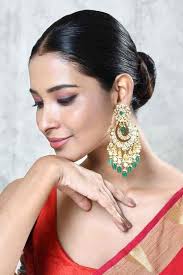 Buy Green Beads, Stones, Diamonds Studded Chandbalis by Kiara Online at Aza  Fashions in US