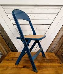 Small Children S Folding Chair Kid Size Blue Metal Etsy Folding Chair Metal Folding Chairs Chair